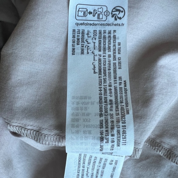 Abercrombie & Fitch Oversized Poplin Button-Up Shirt Size XXS Soft Camel - Picture 6 of 6